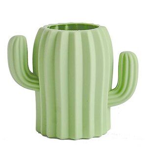 Silicone Cactus Pen Holder Pencil Cup Desk Organizer Makeup Brush Holder Green